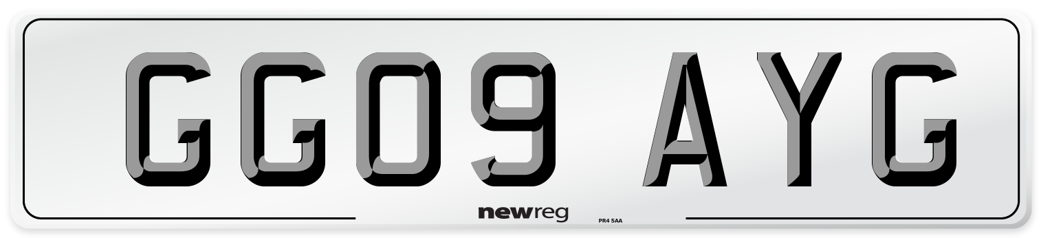 GG09 AYG Number Plate from New Reg